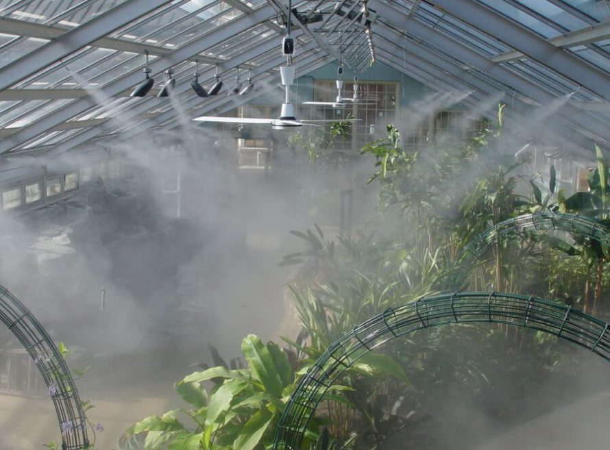 سیستم خنک کننده تبخیری مه در گلخانه ها 